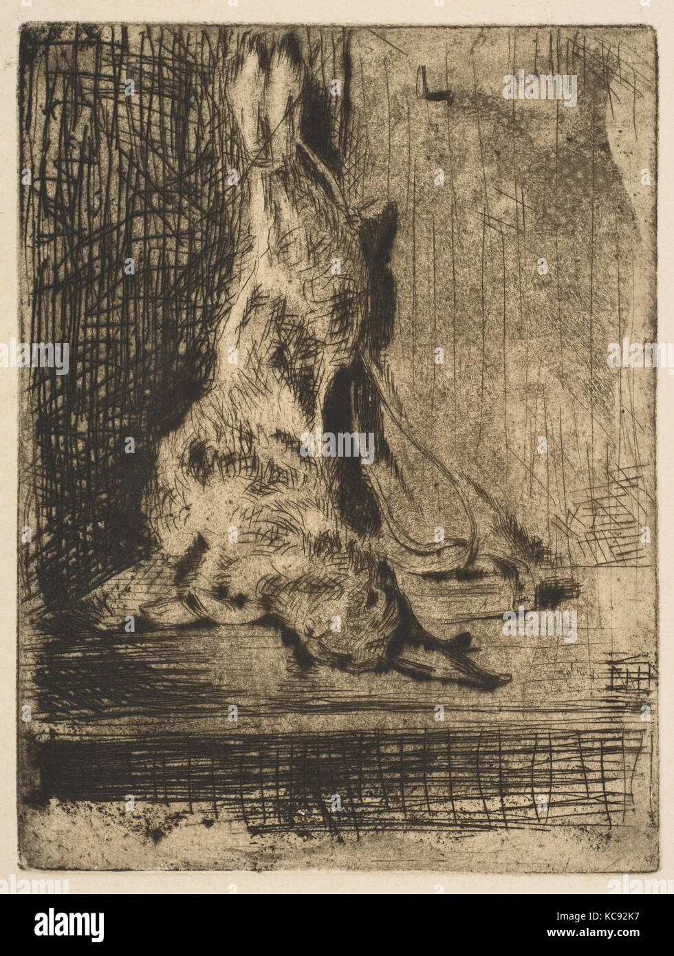 Le Lapin, 1866, Eau-forte, pointe sèche, et ton mordu sur papier vergé (filigrane : Hudelist), seul État, plaque : 5 1/4 x 4 in. (13.5 Banque D'Images