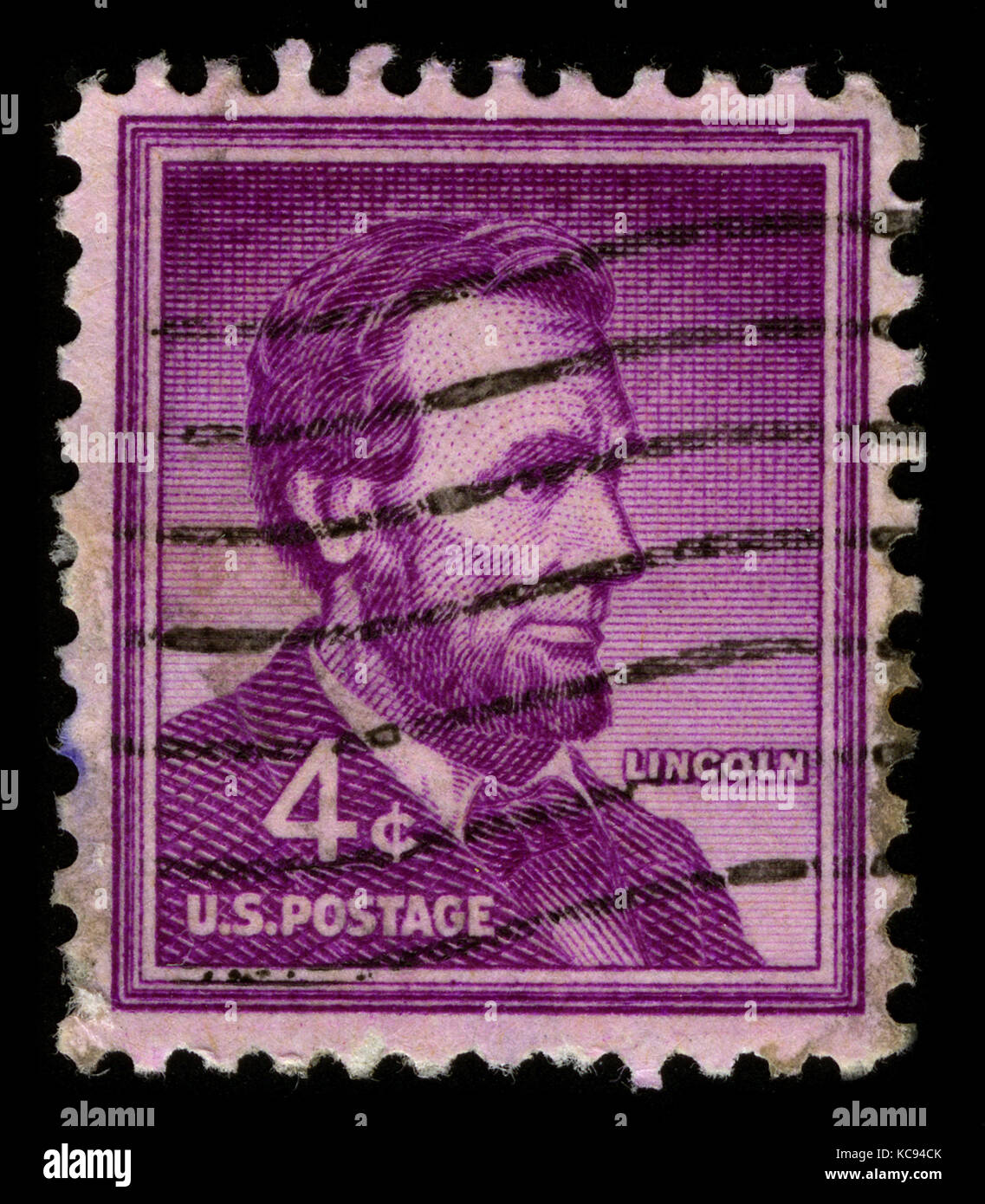 USA - VERS 1930 : un timbre imprimé aux USA montre le portrait d'image Abraham Lincoln (12 février 1809 - 15 avril 1865) a servi comme 16ème président du Banque D'Images