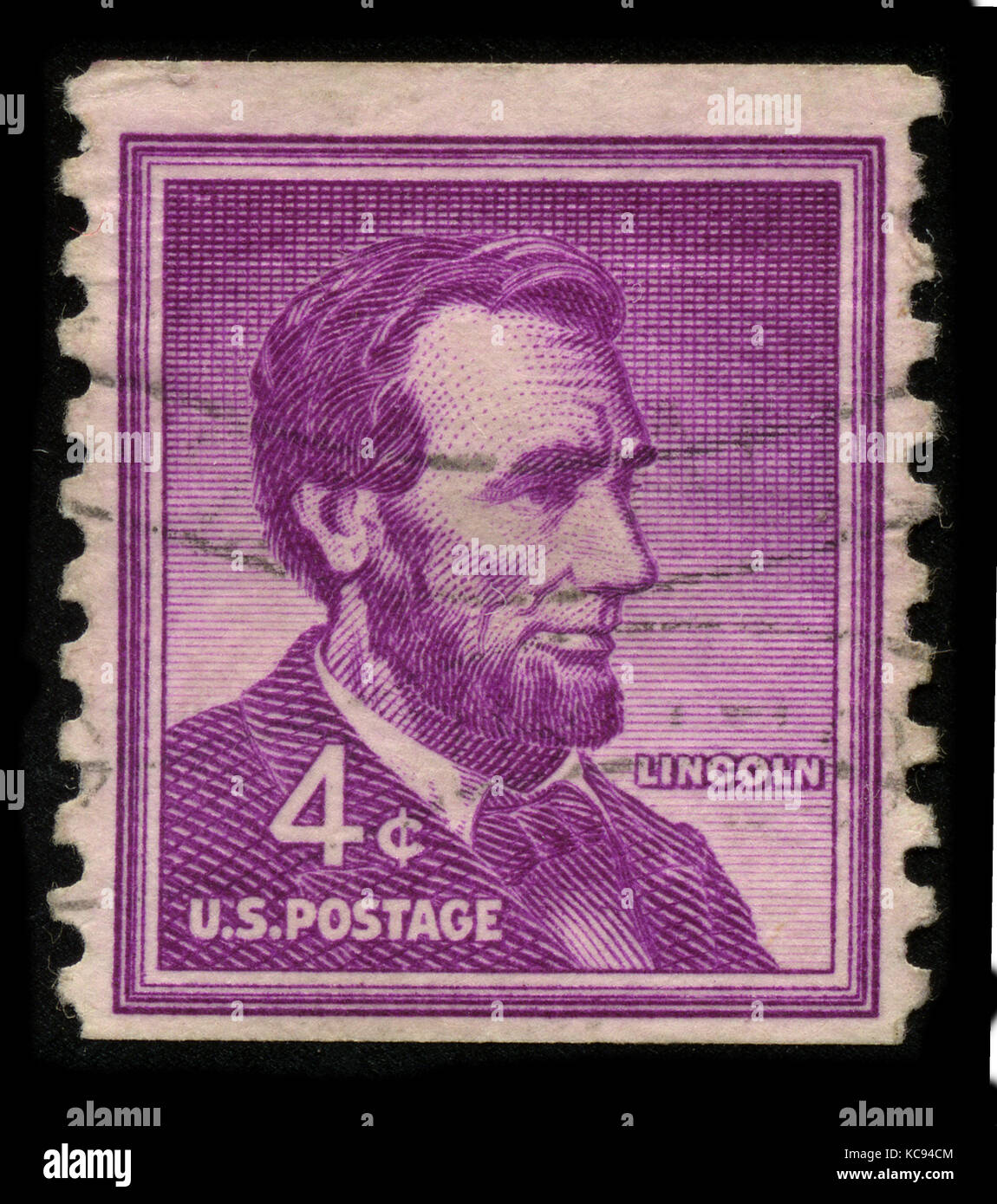 USA - VERS 1930 : un timbre imprimé aux USA montre le portrait d'image Abraham Lincoln (12 février 1809 - 15 avril 1865) a servi comme 16ème président du Banque D'Images