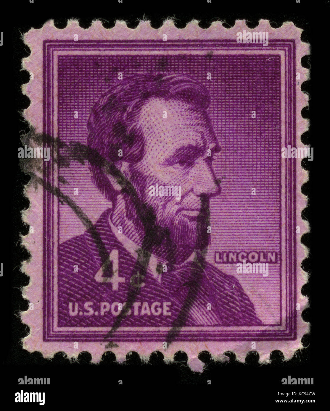 USA - VERS 1930 : un timbre imprimé aux USA montre le portrait d'image Abraham Lincoln (12 février 1809 - 15 avril 1865) a servi comme 16ème président du Banque D'Images