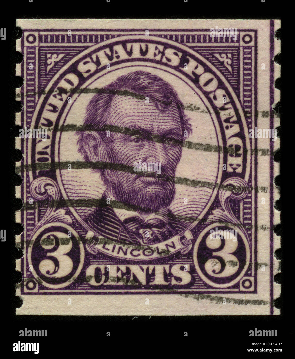 Usa - vers 1930 : timbre imprimé aux États-Unis montre portrait image Abraham Lincoln (12 février 1809 - 15 avril 1865) a été le 16e président de la Banque D'Images