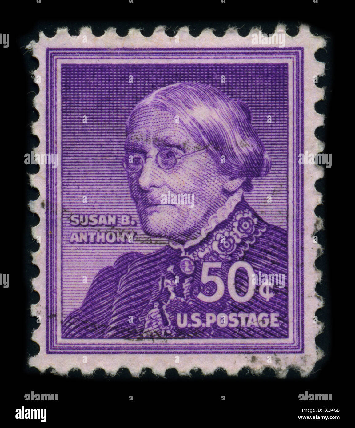 Usa-vers 1930 : timbre imprimé aux États-Unis montre portrait susan brownell anthony (février 15, 1820 - mars 13, 1906) était un droit de sécession Banque D'Images