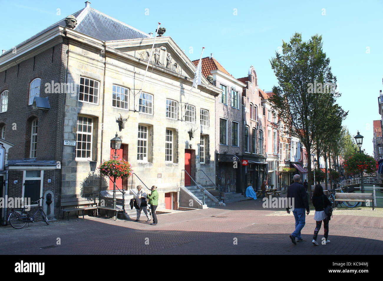 17e siècle Koornbeurs (Corn Exchange) à Voldersgracht street dans le centre de Delft, Pays-Bas. Nommé également Vleeshal (viande hall), maintenant un bâtiment de la société. Banque D'Images