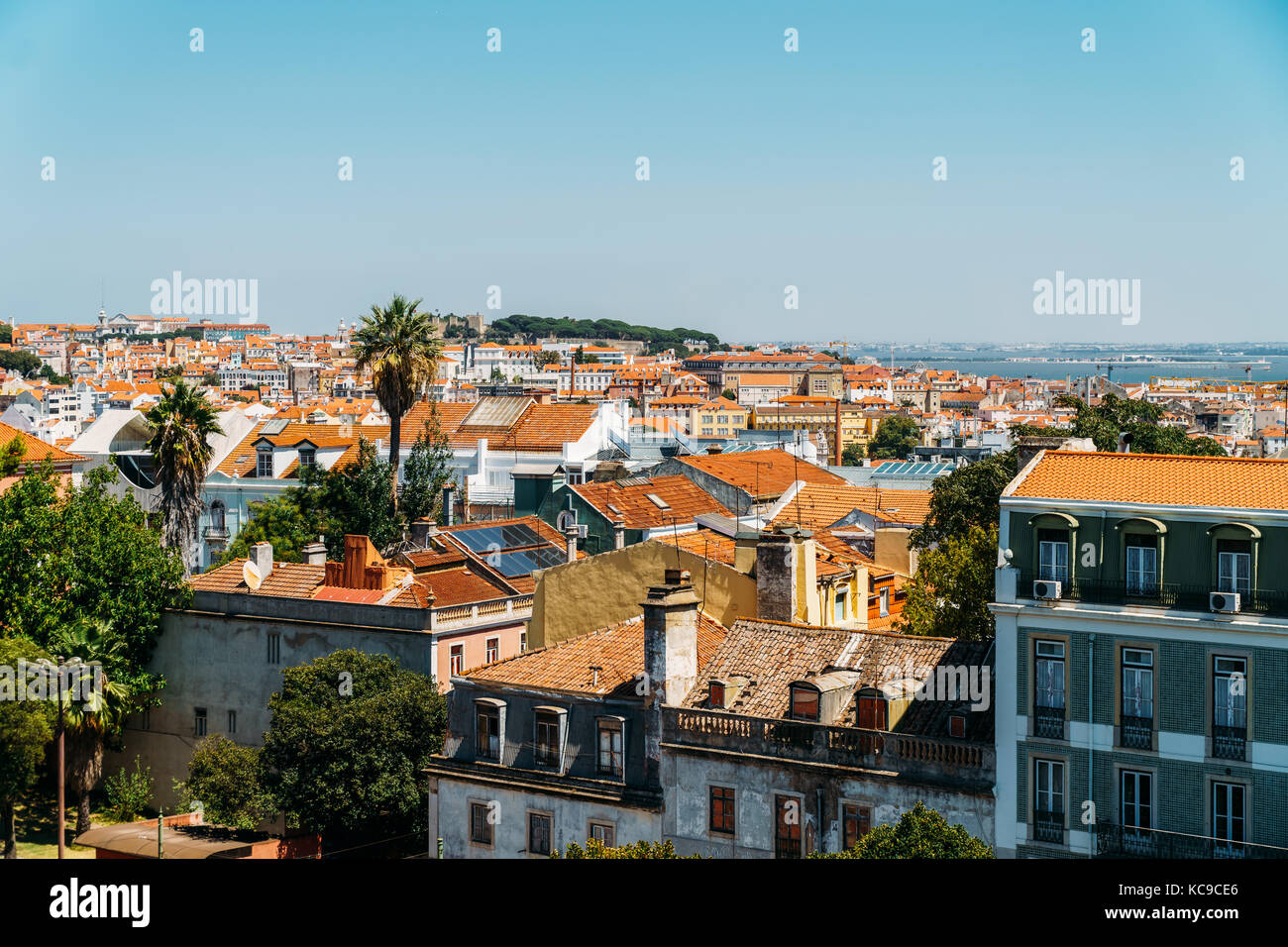 Vue aérienne de la ville de Lisbonne au Portugal Banque D'Images