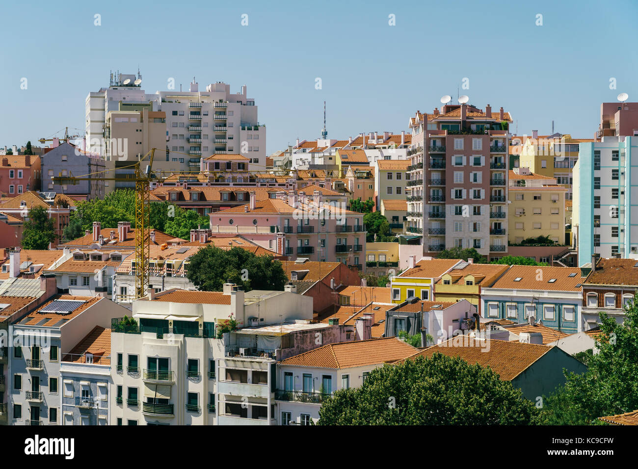 Vue aérienne de la ville de Lisbonne au Portugal Banque D'Images
