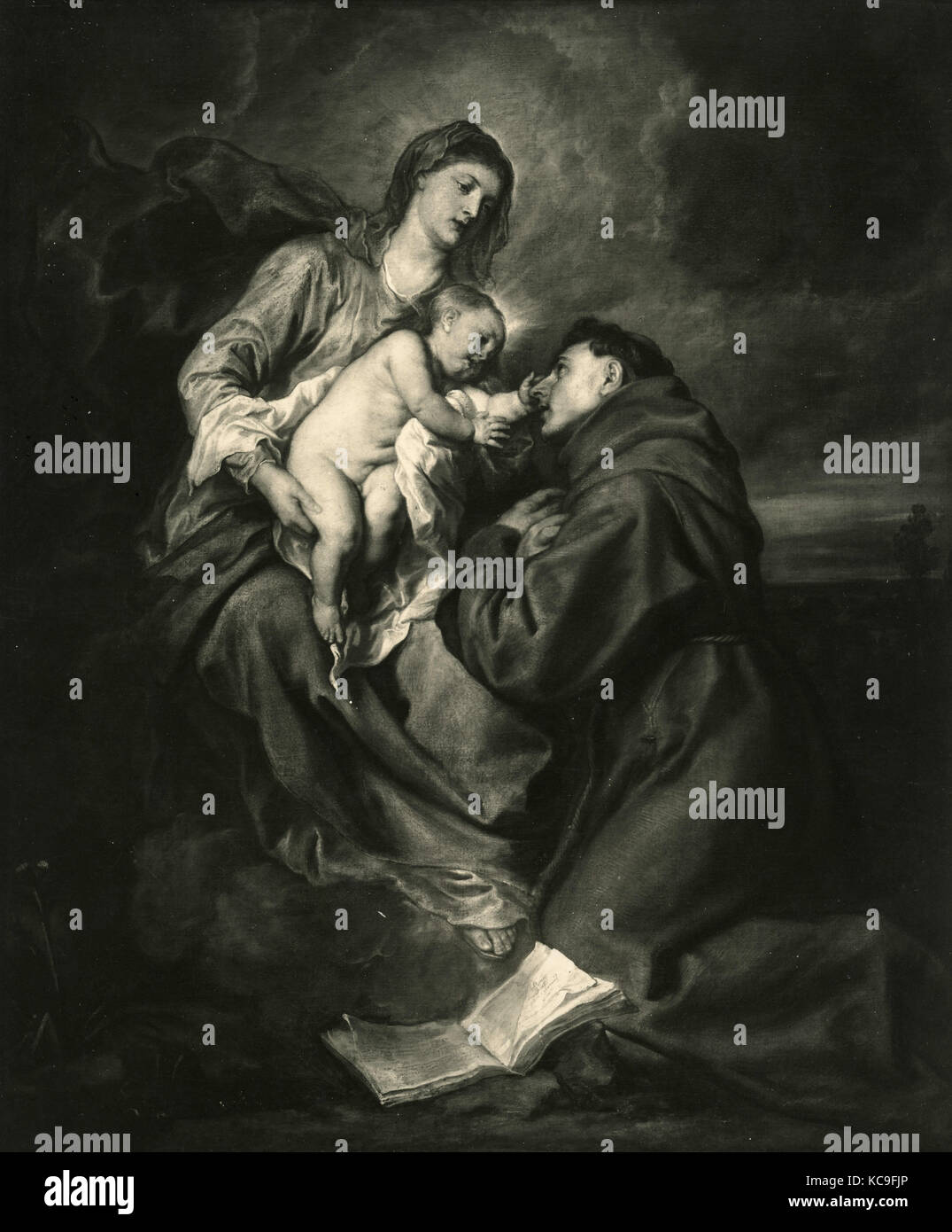 La Vierge et l'enfant avec Saint Antoine de Padoue, la peinture de Van Dyck Banque D'Images