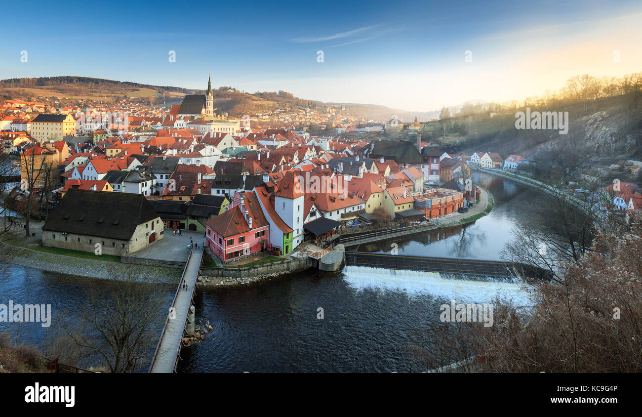 Bâtiment historique de Cesky Krumlov, République tchèque, destination de voyage Banque D'Images