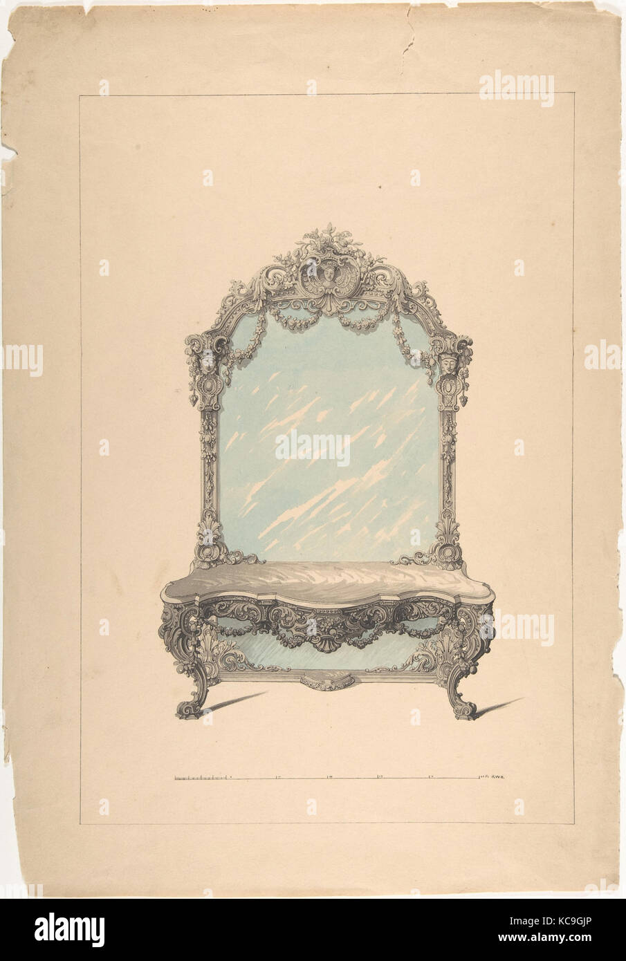 Conception pour table Console, Robert William Hume, 1850-1904 Banque D'Images