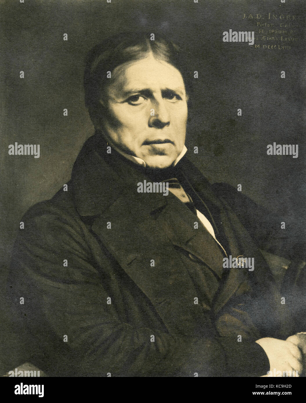 Auto-portrait de peintre français Jean-Auguste-Dominique Ingres Banque D'Images
