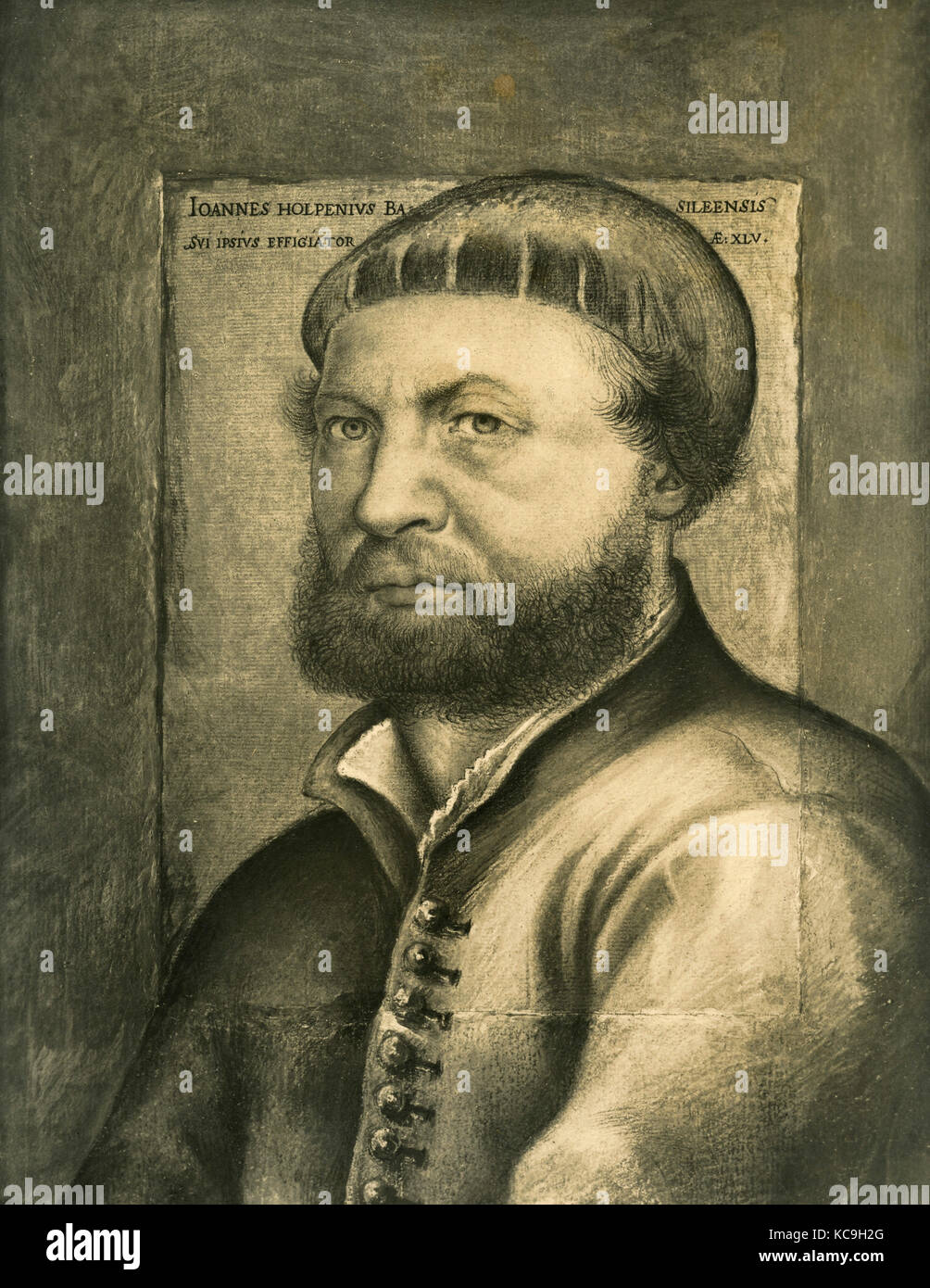 Auto-portrait de peintre allemand Hans Holbein le Jeune Banque D'Images