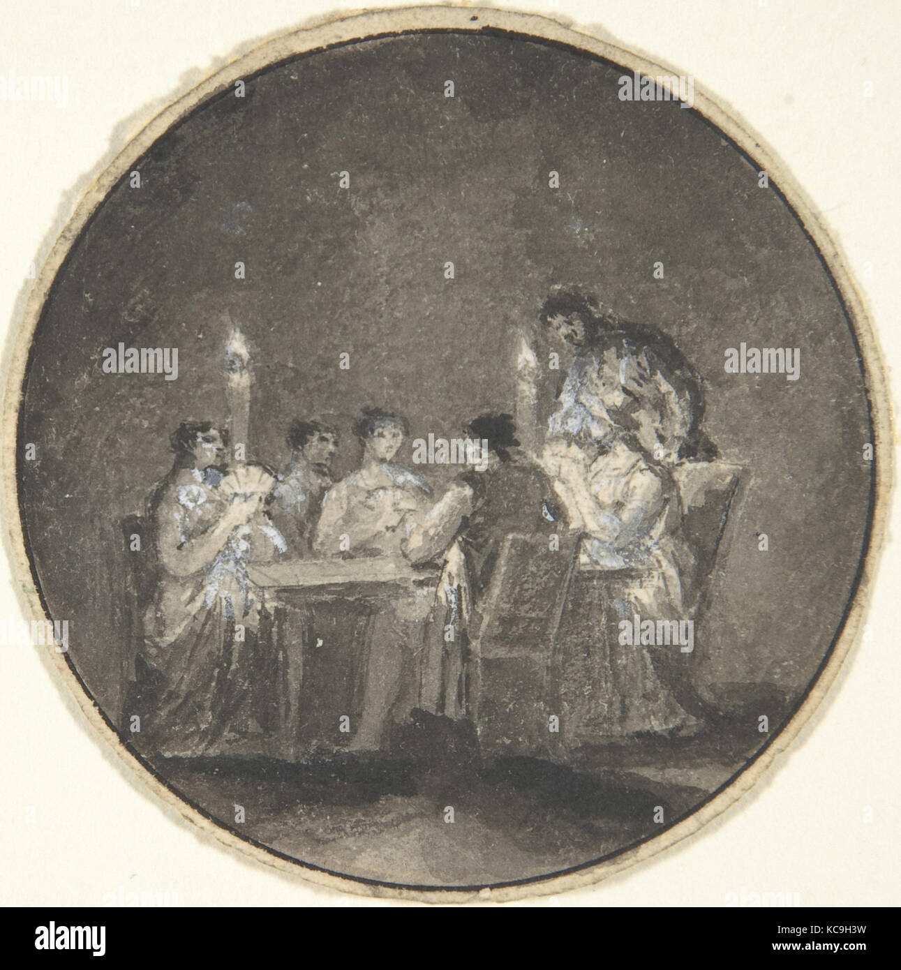 Les joueurs de cartes, anonyme, britannique, 19e siècle, 1780-1820 Banque D'Images