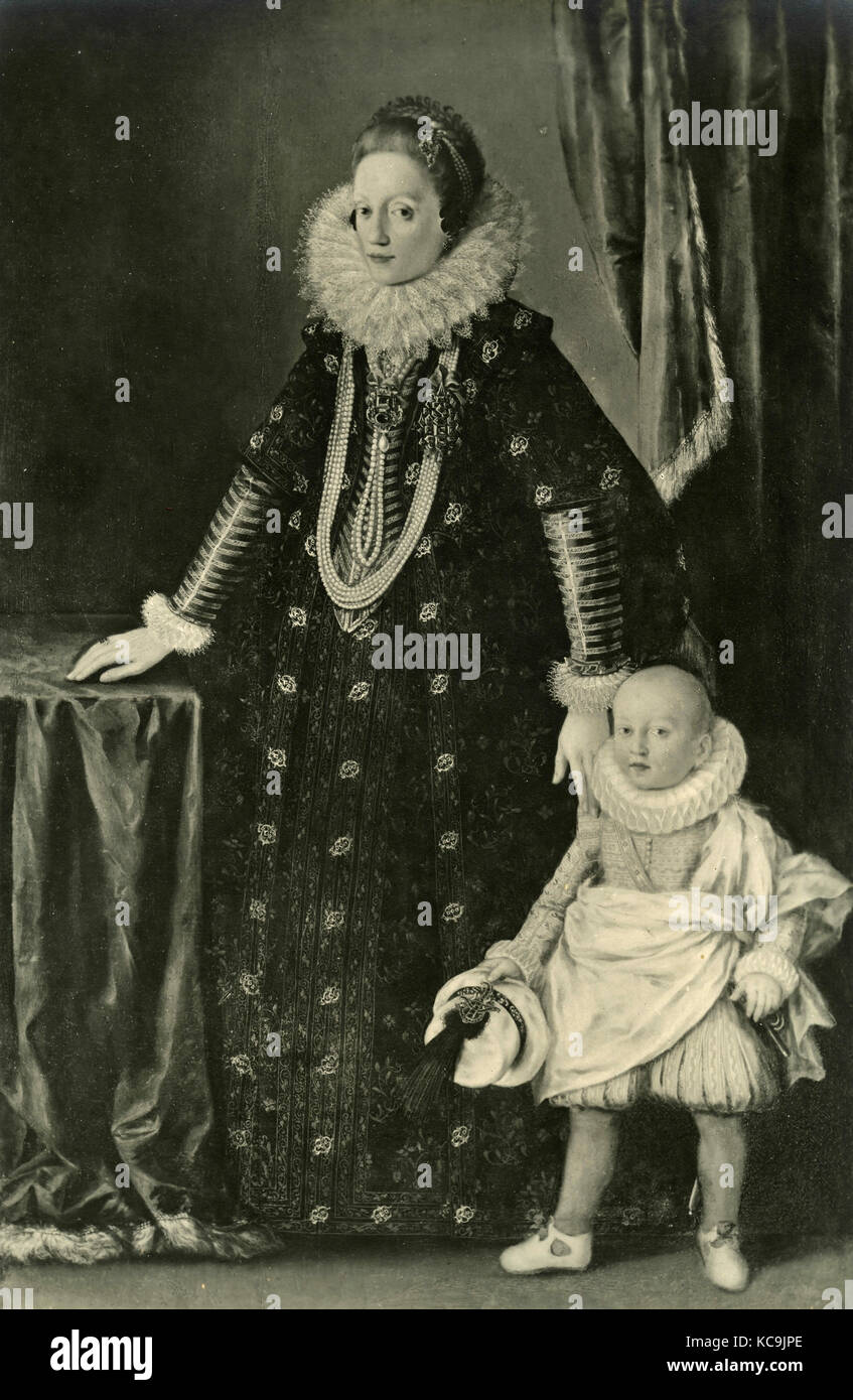 Joanna de l'Autriche, grande-duchesse de Toscane, avec son enfant Banque D'Images