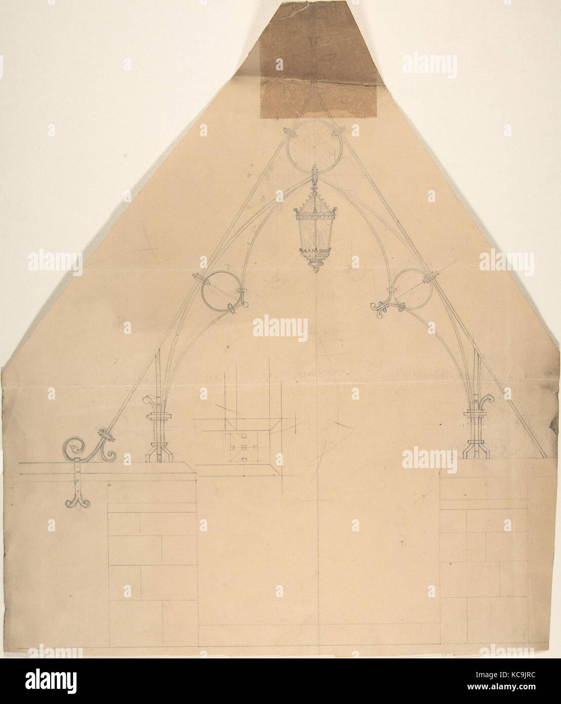Pour appuyer la conception de ferronnerie et plafond de l'Église suspendue lanterne, anonyme, British, 19e siècle, 1880 Banque D'Images
