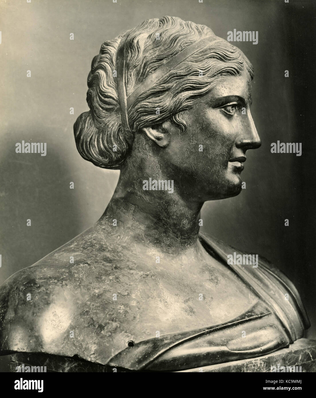 Sappho, buste en bronze Banque D'Images