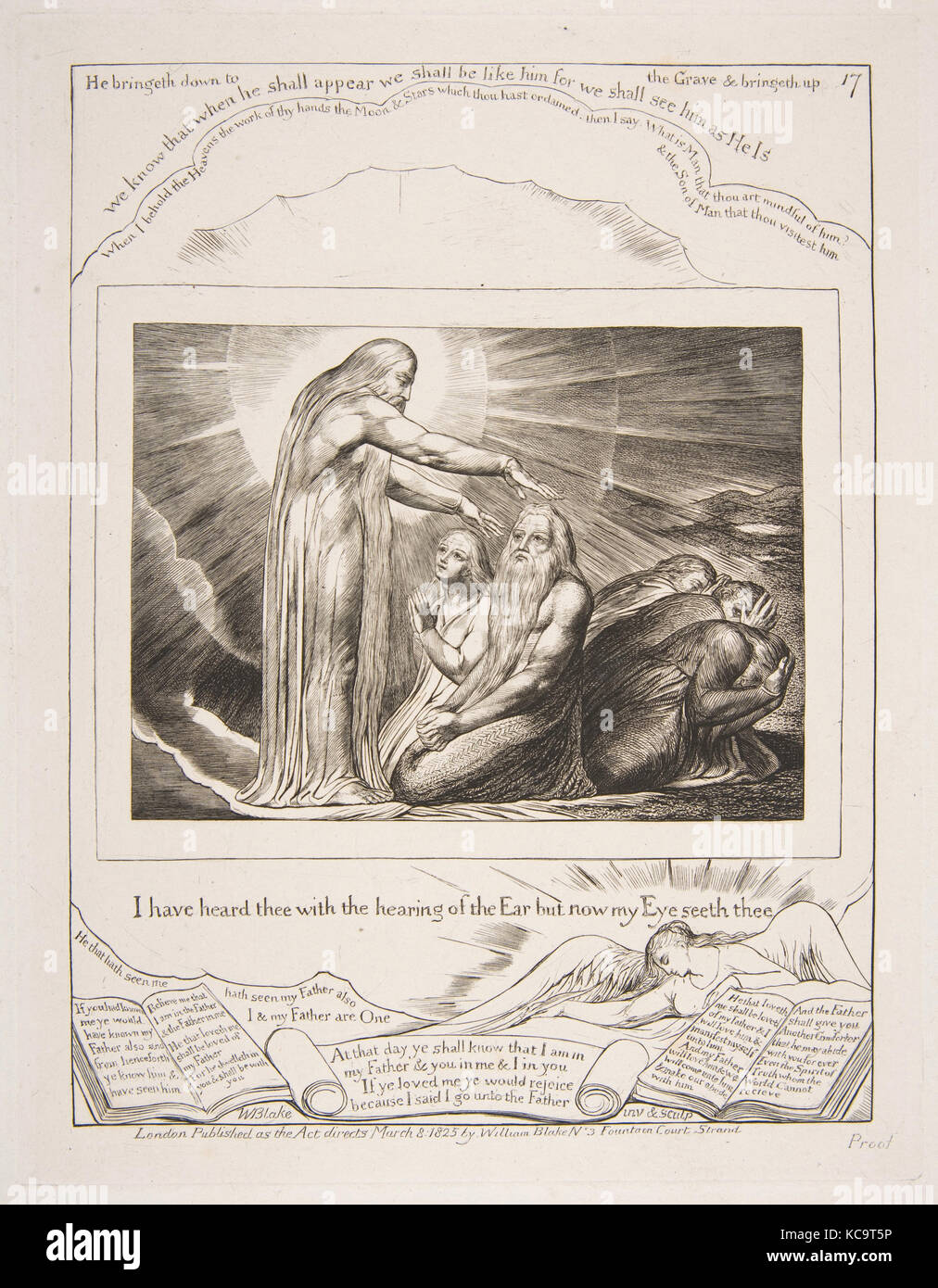 La vision de Dieu, des illustrations du livre de Job, William Blake, 1825-26 Banque D'Images