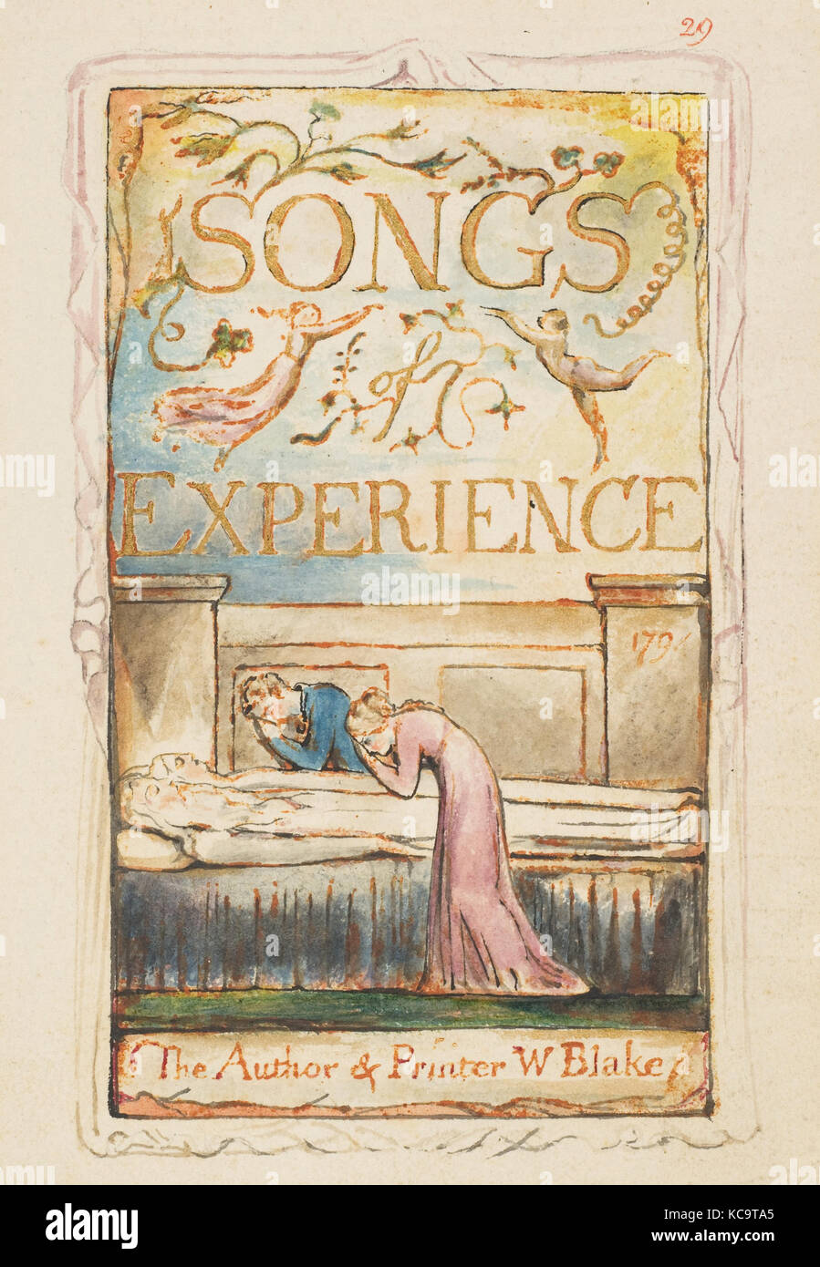 Chants d'expérience : page de titre, William Blake, ca. 1825 Banque D'Images