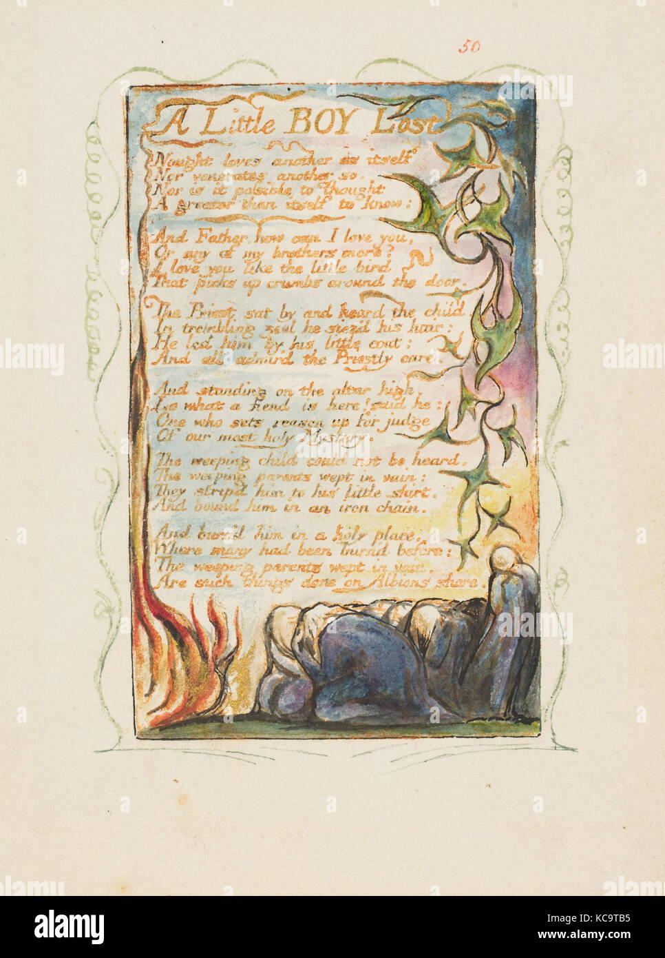 Chansons d'innocence et d'expérience : un petit garçon perdu, William Blake, ca. 1825 Banque D'Images