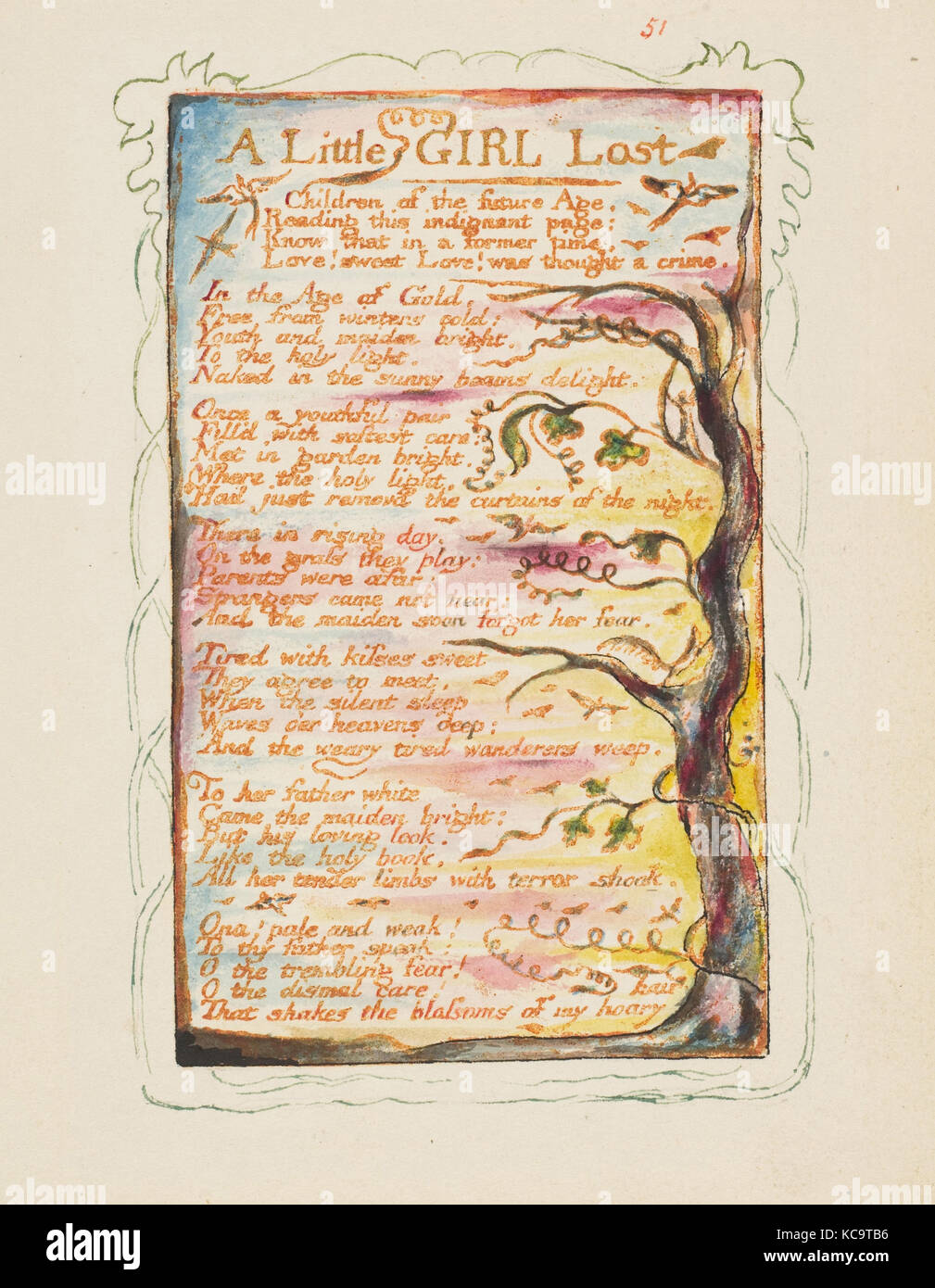 Chansons d'innocence et d'expérience : Une petite fille perdue, William Blake, ca. 1825 Banque D'Images