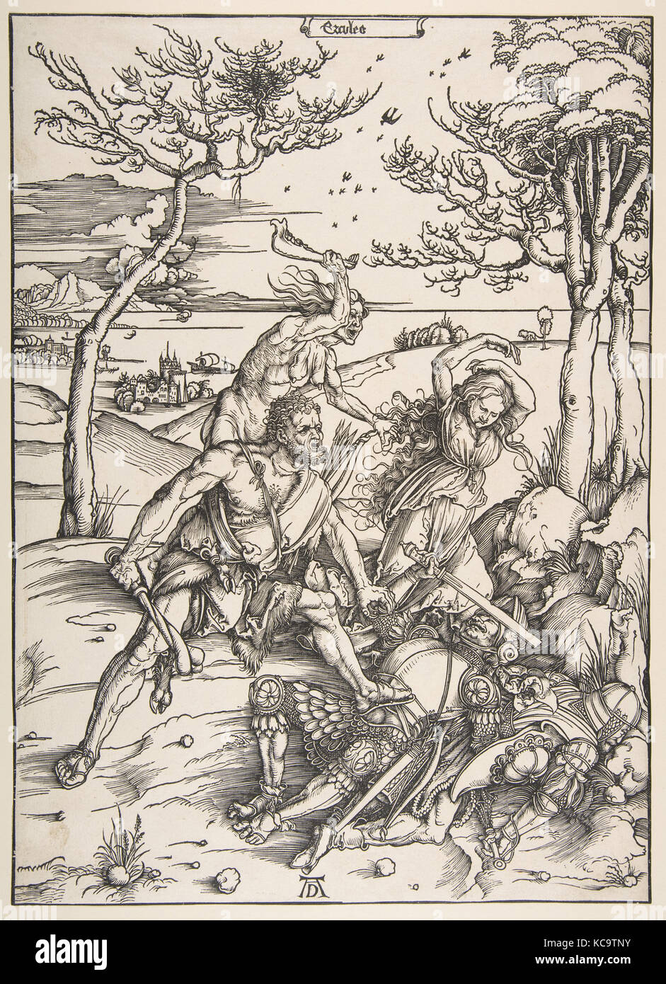 Hercule et Cacus, n.d., gravure sur bois, feuille : 15 x 11 1/8 à 7/16. (39,2 x 28,3 cm), Impressions, Albrecht Dürer (Nuremberg, Allemagne 1471 Banque D'Images