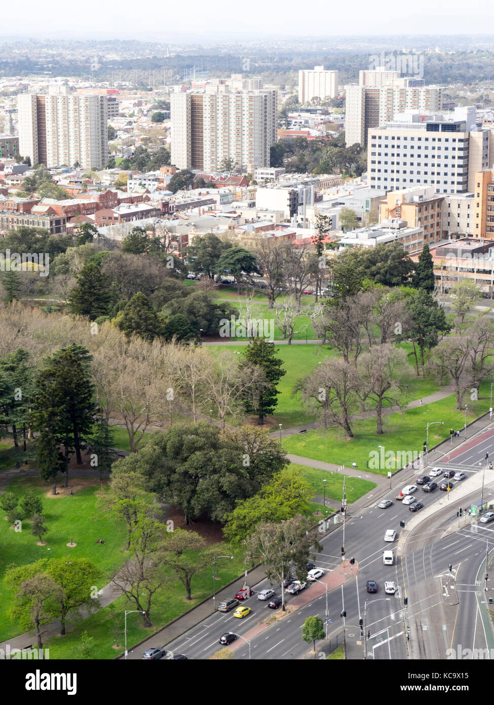 Old College towers de Fitzroy, Melbourne, Victoria, Australie. Banque D'Images
