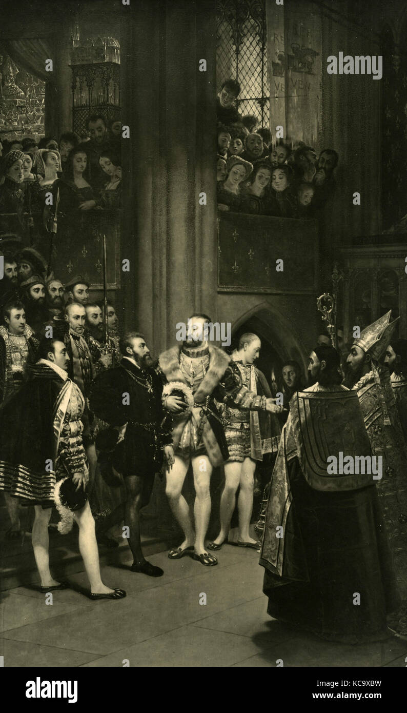 François I et Charles V visiter St Denis, peinture de gros Anton Jean Banque D'Images