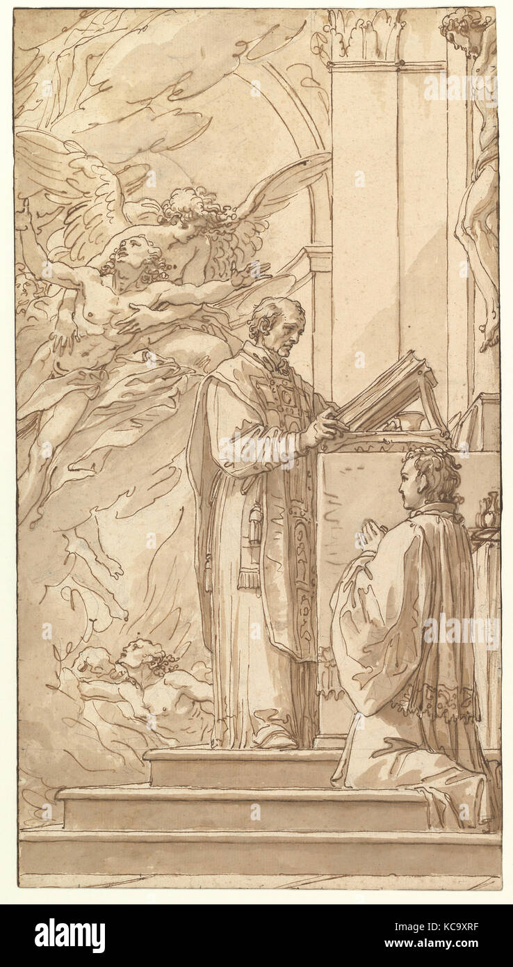 Bienheureux François Venimbeni célébrait la messe pour les âmes du purgatoire, Giuseppe Cades, 1750-1999 Banque D'Images