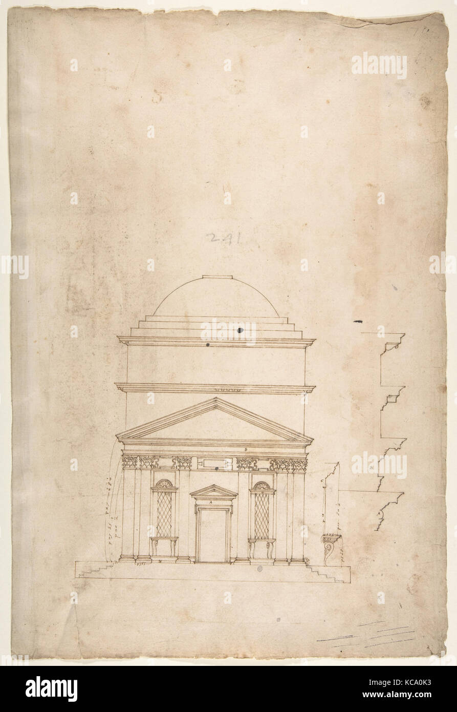 S. Andrea via Flaminia, élévation (recto) (verso vierge), première moitié du xvie siècle Banque D'Images