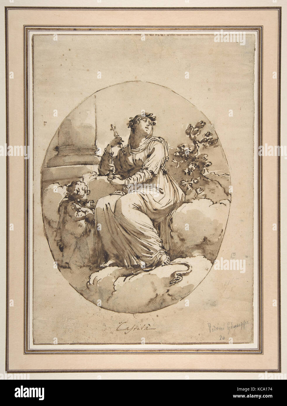 Figure allégorique de la chasteté, attribué à Filippo Pedrini, 1792-1816 Banque D'Images