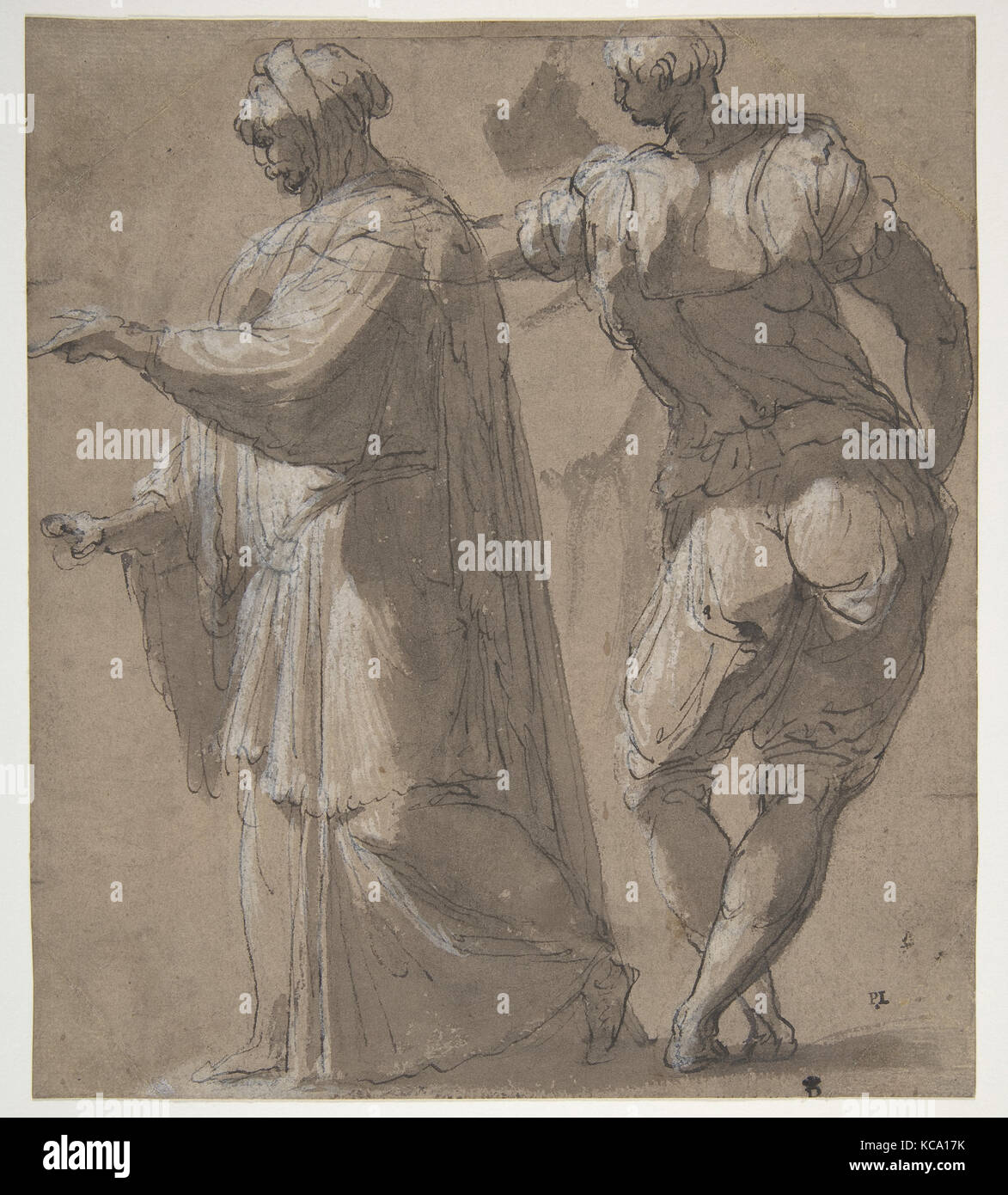 Deux personnages masculins, Perino del Vaga, 1501-47 Banque D'Images
