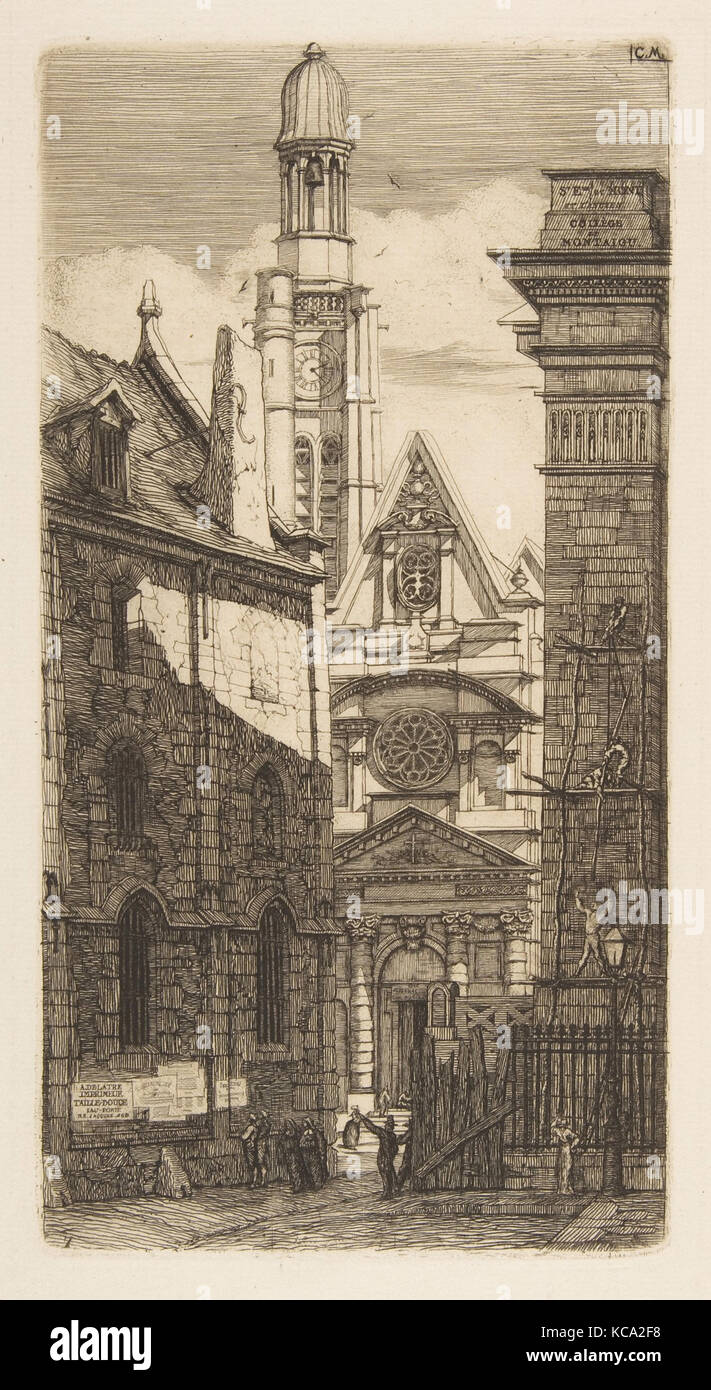 L'église de Saint Etienne-du-Mont, Paris, Charles Meryon, 1852 Banque D'Images