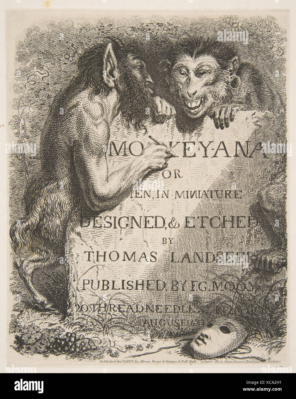 Page de titre, de Monkey-ana, ou des hommes en miniature, Thomas, 1827 Landseer Banque D'Images