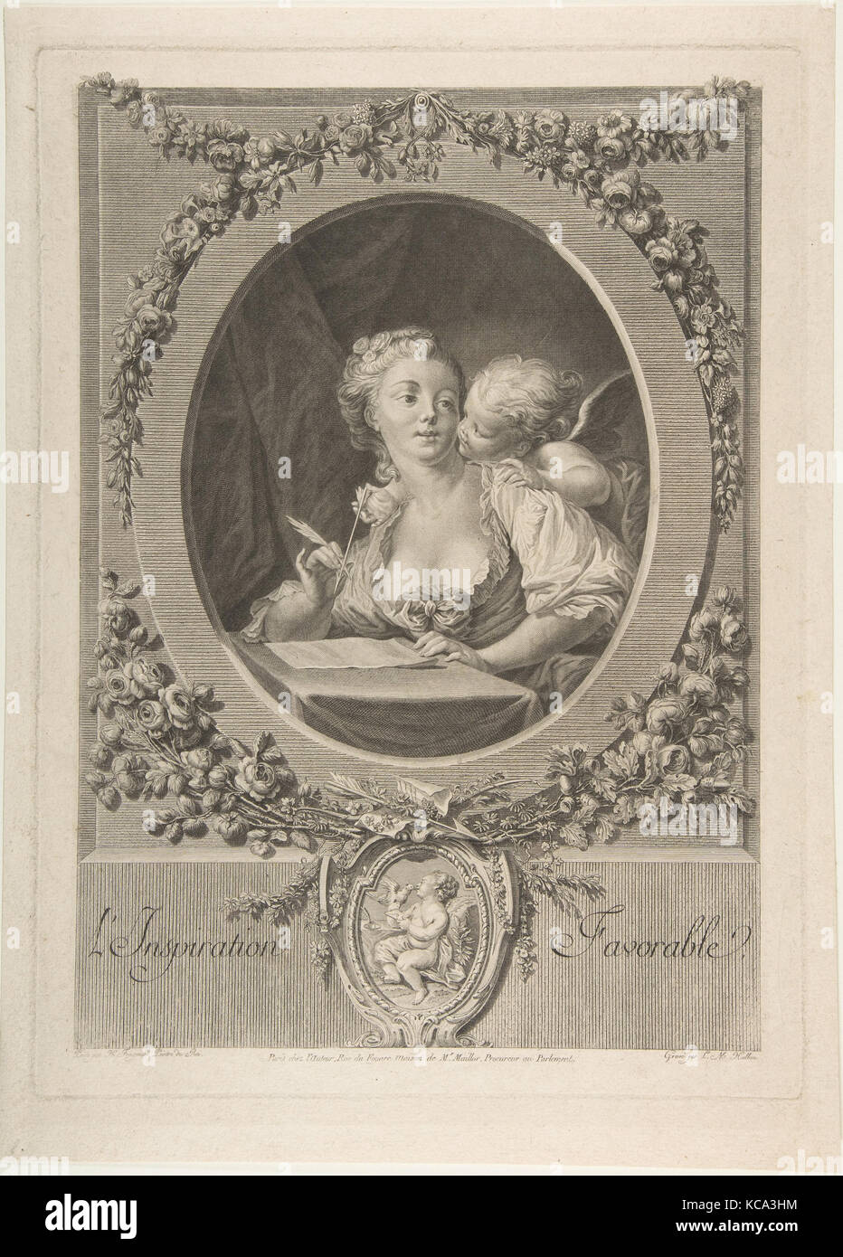 L'Inspiration favorable, après Jean Honoré Fragonard, n.d Banque D'Images