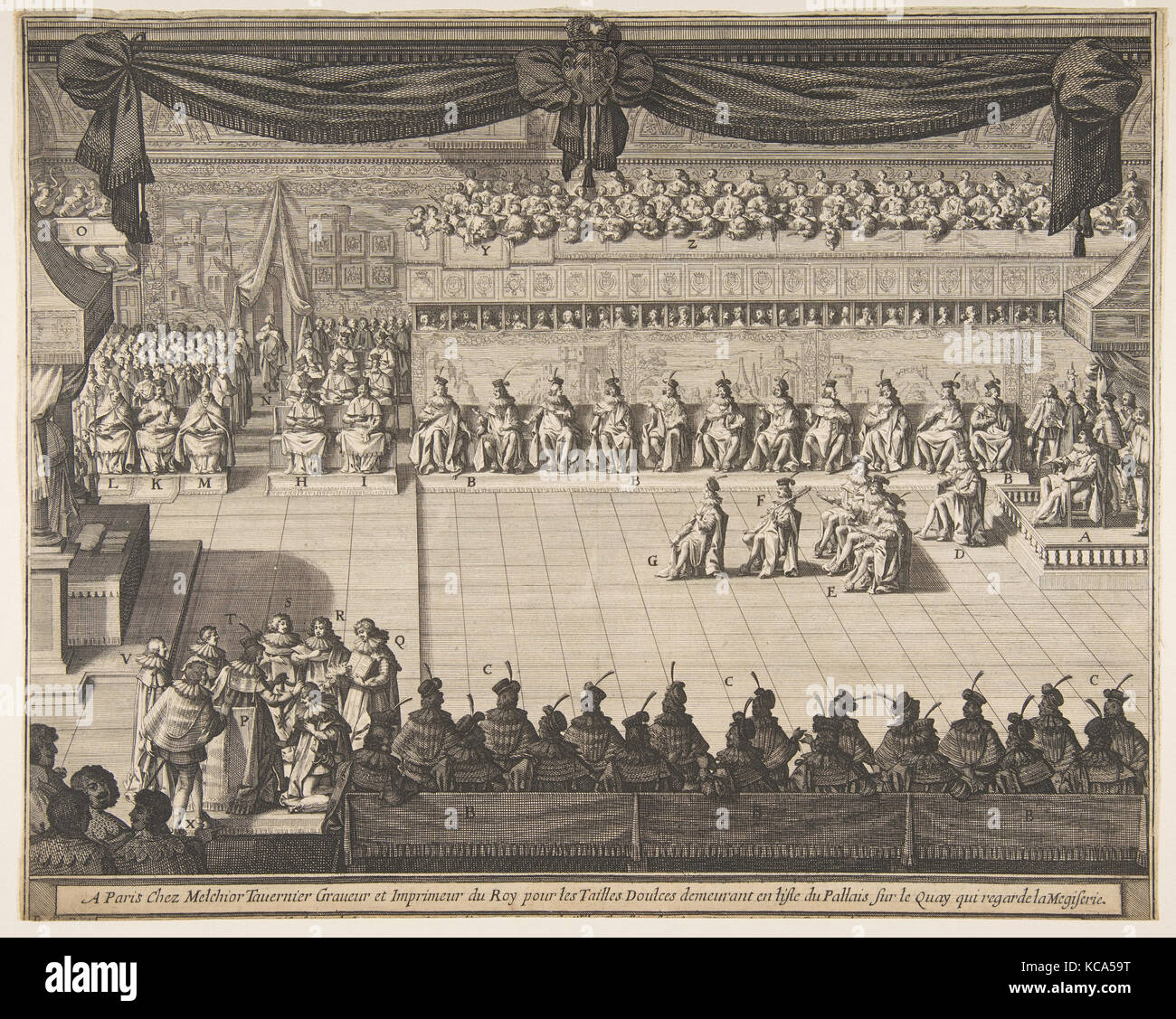 La disposition des sièges des Chevaliers de l'ordre de l'Esprit Saint, Abraham Bosse, 1634 Banque D'Images