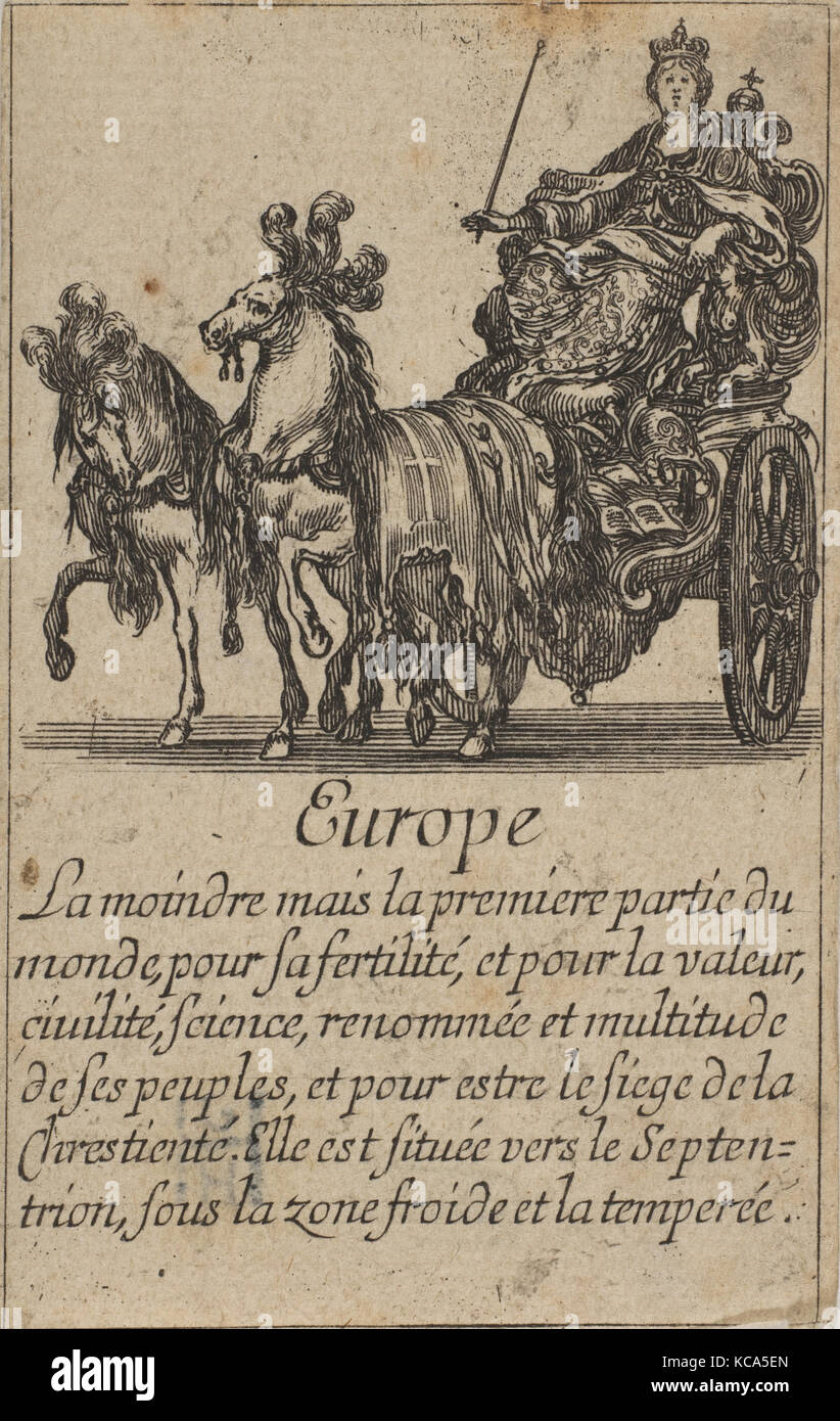 L'Europe, 1644, Eau-forte, de l'état iii, estampes, gravé par Stefano della Bella (Florence, Italie 1610-1664 Florence), conçu par Jean Banque D'Images