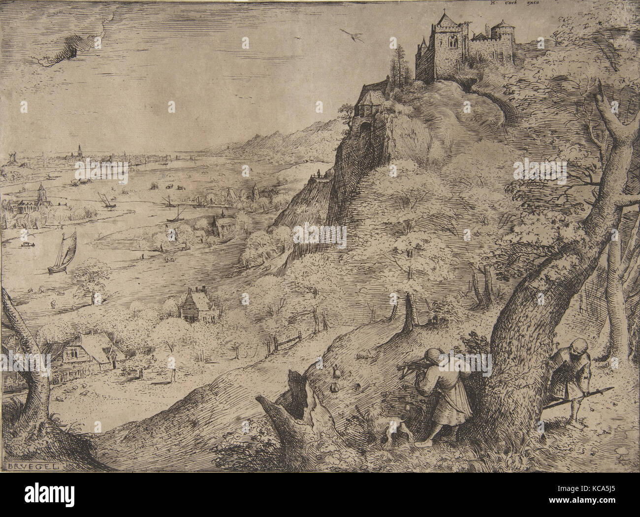 La chasse au lapin, 1560, Etching, feuille : 8 7/16 x 11 3/8 in. (21,4 x 28,9 cm), d'imprimés, de Pieter Bruegel l'ancien ( : Banque D'Images