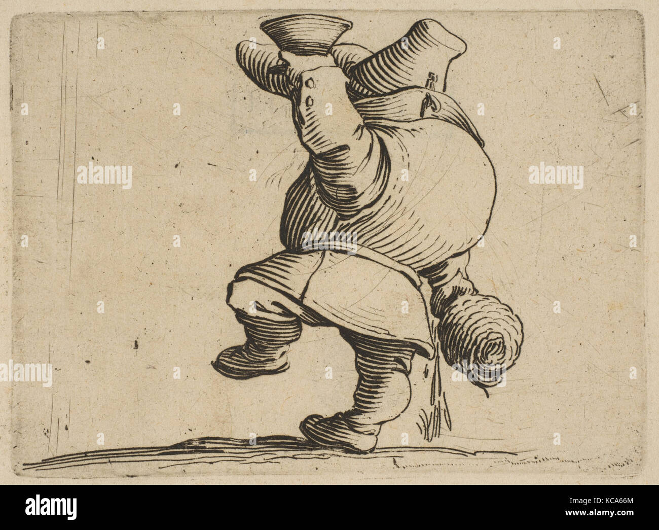 Le Buveur vu de dos (le Buveur vu de derrière), de Varie Figure Gobbi, suite appelée also les bossus, les Pygmées Banque D'Images