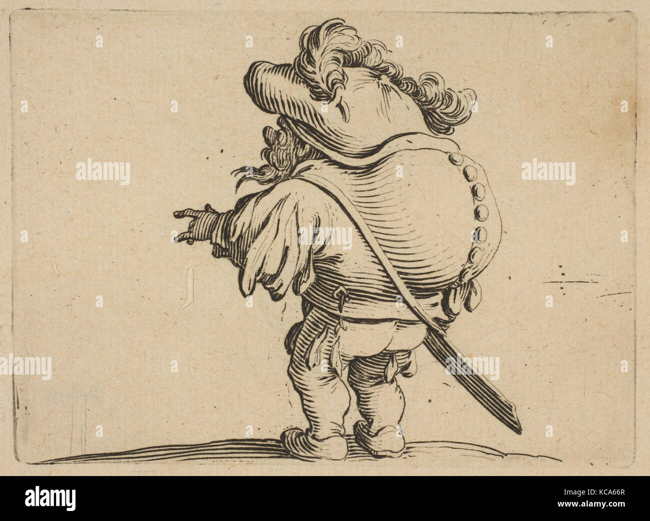 L'homme au gros dos orné d'une rangée de boutons (homme avec un grand dos ornée d'une rangée de boutons), de Varie Figure Banque D'Images