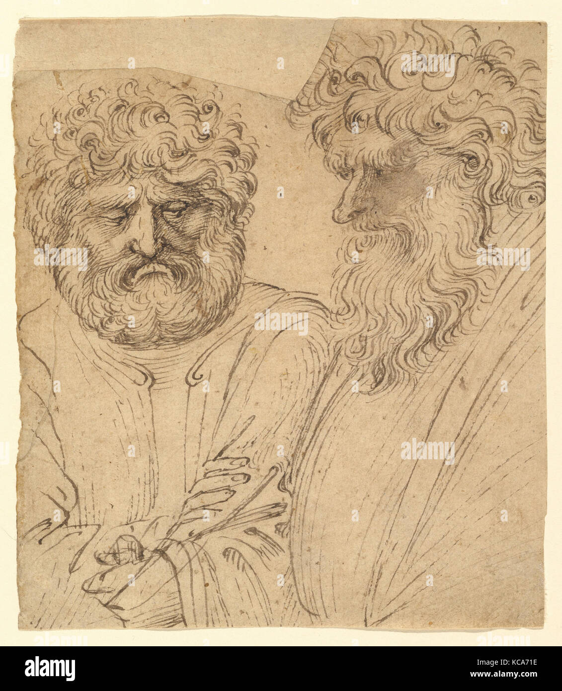Deux hommes barbus lourdement, cercle de Stefano da Verona, n.d Banque D'Images