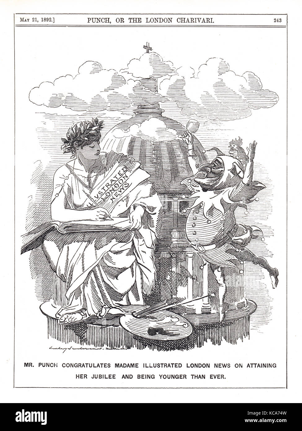 Illustrated London News Jubile 1842 92 Mr Punch Feliciter Madame Illustrated London News Sur 50 Ans A Imprimer Photo Stock Alamy