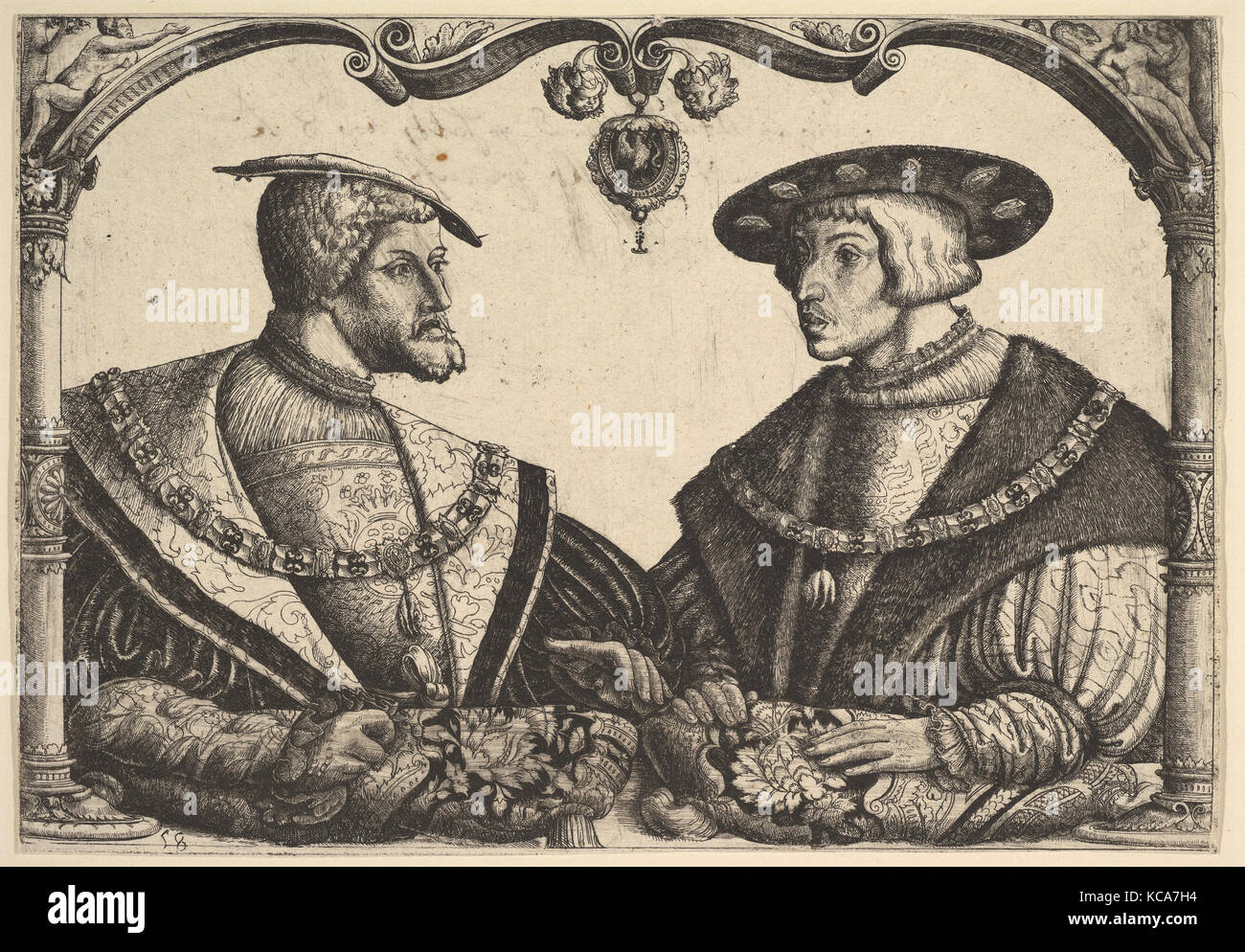 L'Empereur Charles V et Ferdinand I, Conrad Baur, 1518-30 Banque D'Images