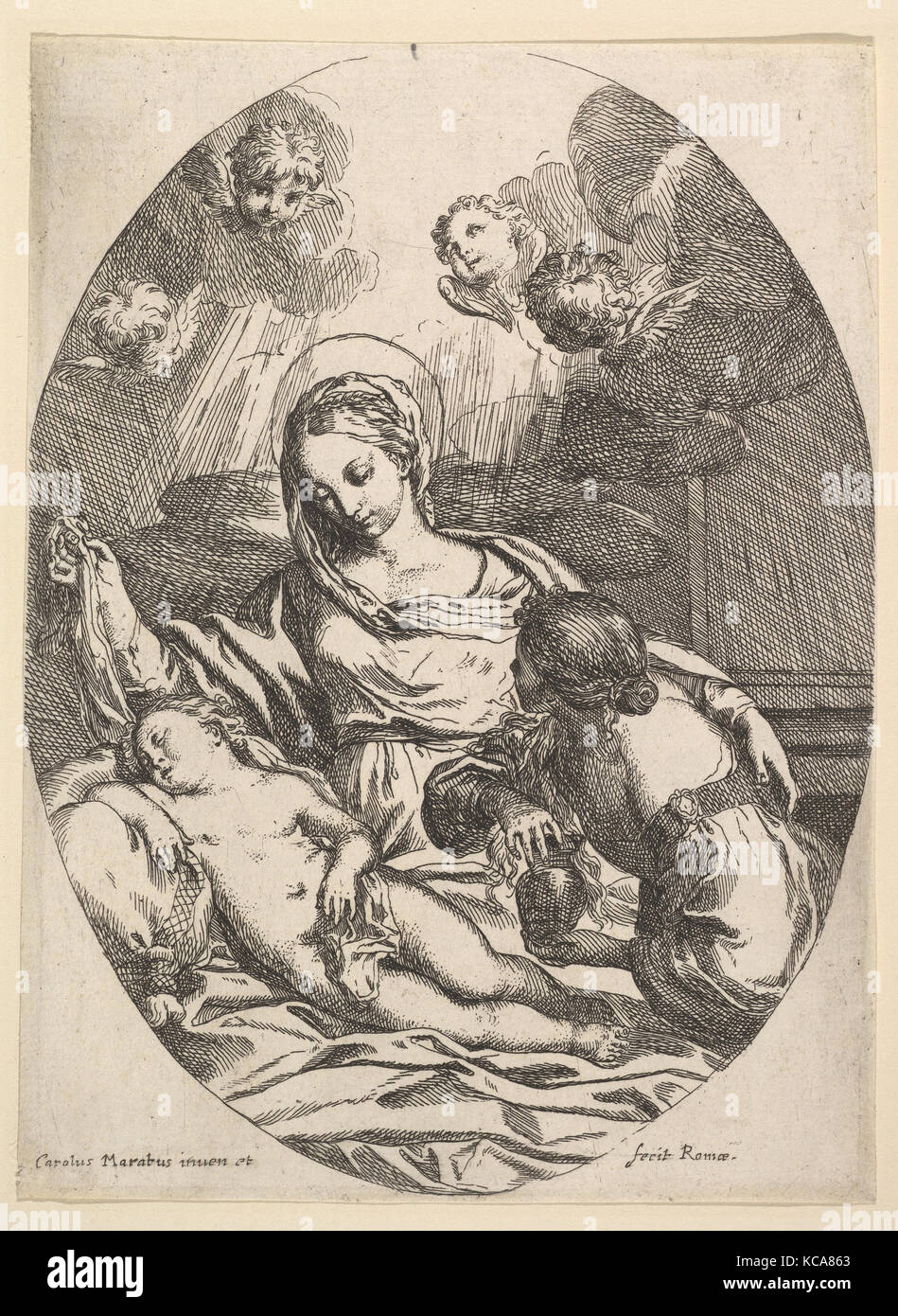 Vierge à l'Enfant avec sainte Marie Madeleine, Carlo Maratti Banque D'Images