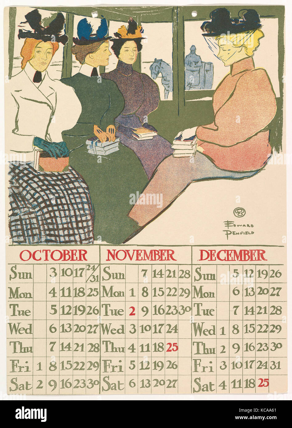 Octobre, Novembre, Décembre, 1897, lithographie et le processus d'allégement commerciale, feuille : 14 × 11 in. (35,6 × 27,9 cm), Edward Banque D'Images