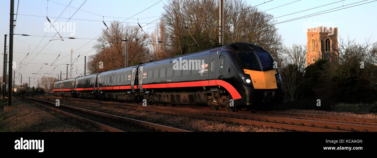 180 classe Zephyr, Grand Central Trains, Offord Cluny Village, East Coast Main Line Railway, Peterborough (Cambridgeshire, Angleterre, RU Banque D'Images