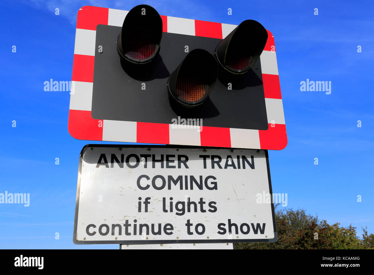 Un passage à niveau sans pilote, East Coast Main Line Railway, Peterborough (Cambridgeshire, Angleterre, RU Banque D'Images