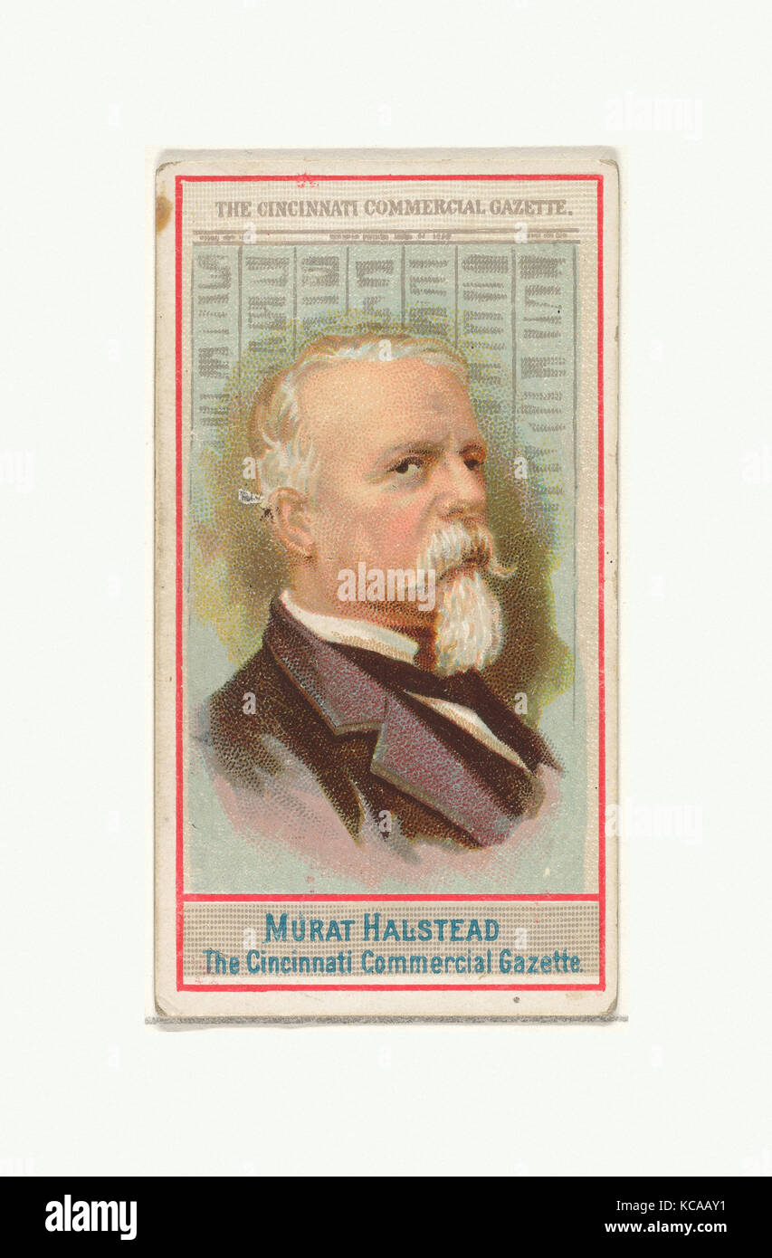 Murat Halstead, le Cincinnati Commercial Gazette, à partir de la série des éditeurs américains (N1) pour les marques de cigarettes Allen & Ginter Banque D'Images