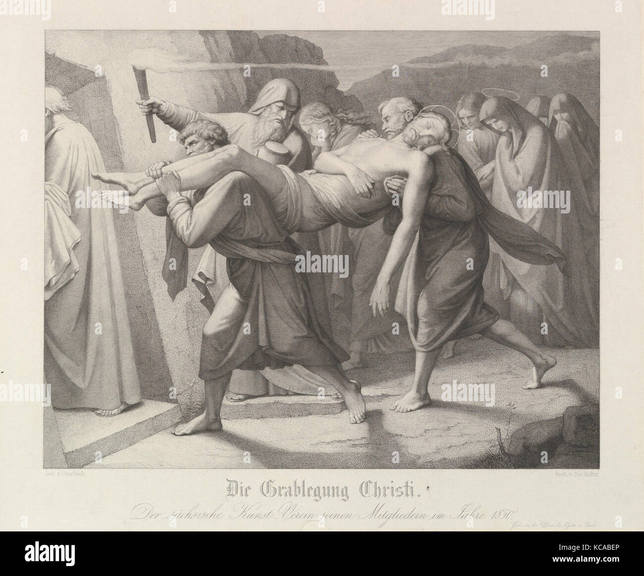 La mise au tombeau, d'après Johann Friedrich Overbeck, 1850 Banque D'Images