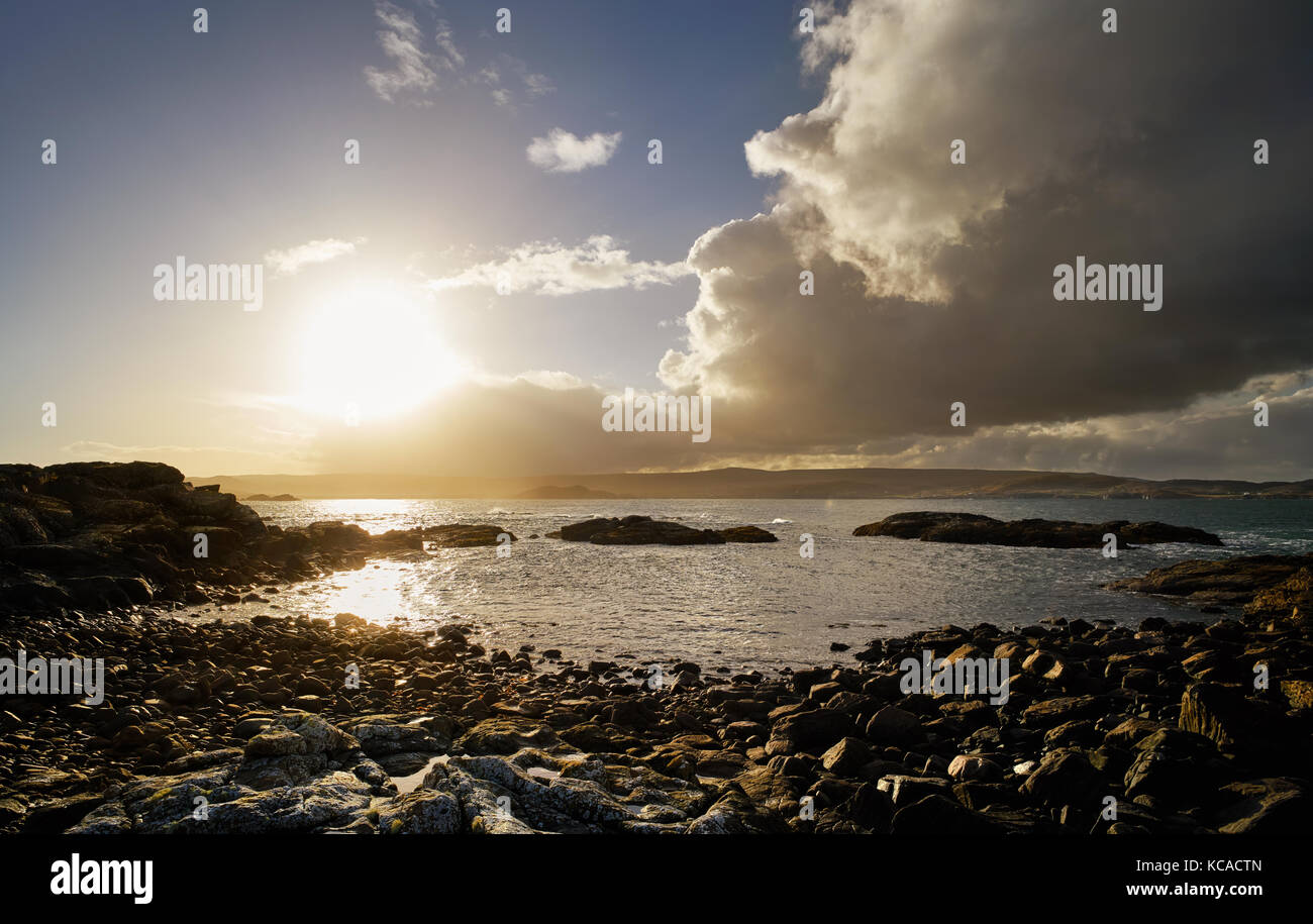 Coucher du soleil sur le Loch Ewe, Highlands, Ecosse, Royaume-Uni. Banque D'Images