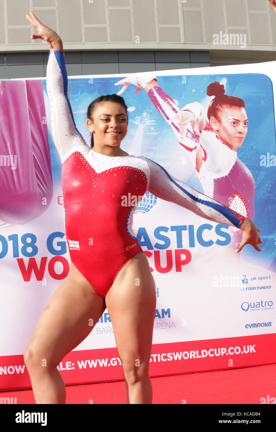 Les Midlands british gymnastics stars ellie downie illustrés et Kristian Thomas a officiellement annoncé que Birmingham a été choisie comme ville hôte pour la coupe du monde de gymnastique 2018 . © ged noonan/Alamy Banque D'Images
