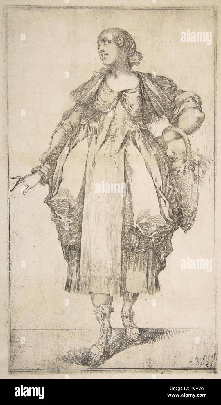 Chauffeur particulier à un panier sur son bras, à partir de la série Hortulanae, Jacques Bellange, 1612-16 Banque D'Images