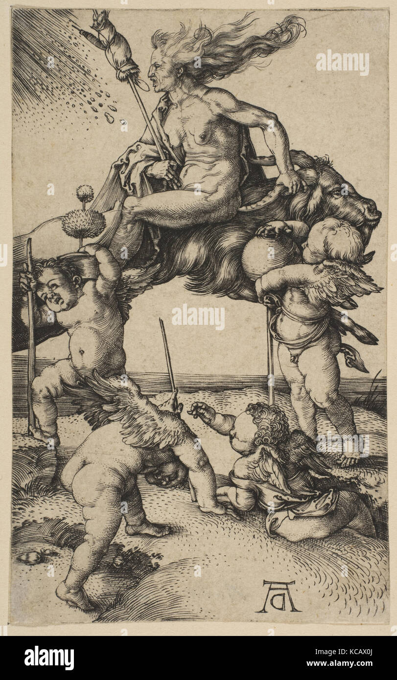 La sorcière, ca. 1500, gravure, feuille : 4 1/2 x 2 3/4 in. (11,4 × 7 cm), Impressions, Albrecht Dürer (Nuremberg, Allemagne 1471-1528 Banque D'Images